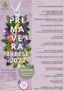 Scopri di più sull'articolo ERBA: RASSEGNA CULTURALE “PRIMAVERA ERBESE 2022” DA MARZO