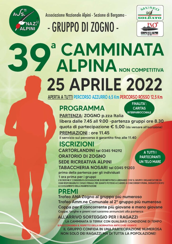 Scopri di più sull'articolo ZOGNO:  39A CAMMINATA NON COMPETITIVA PER FAMIGLIE