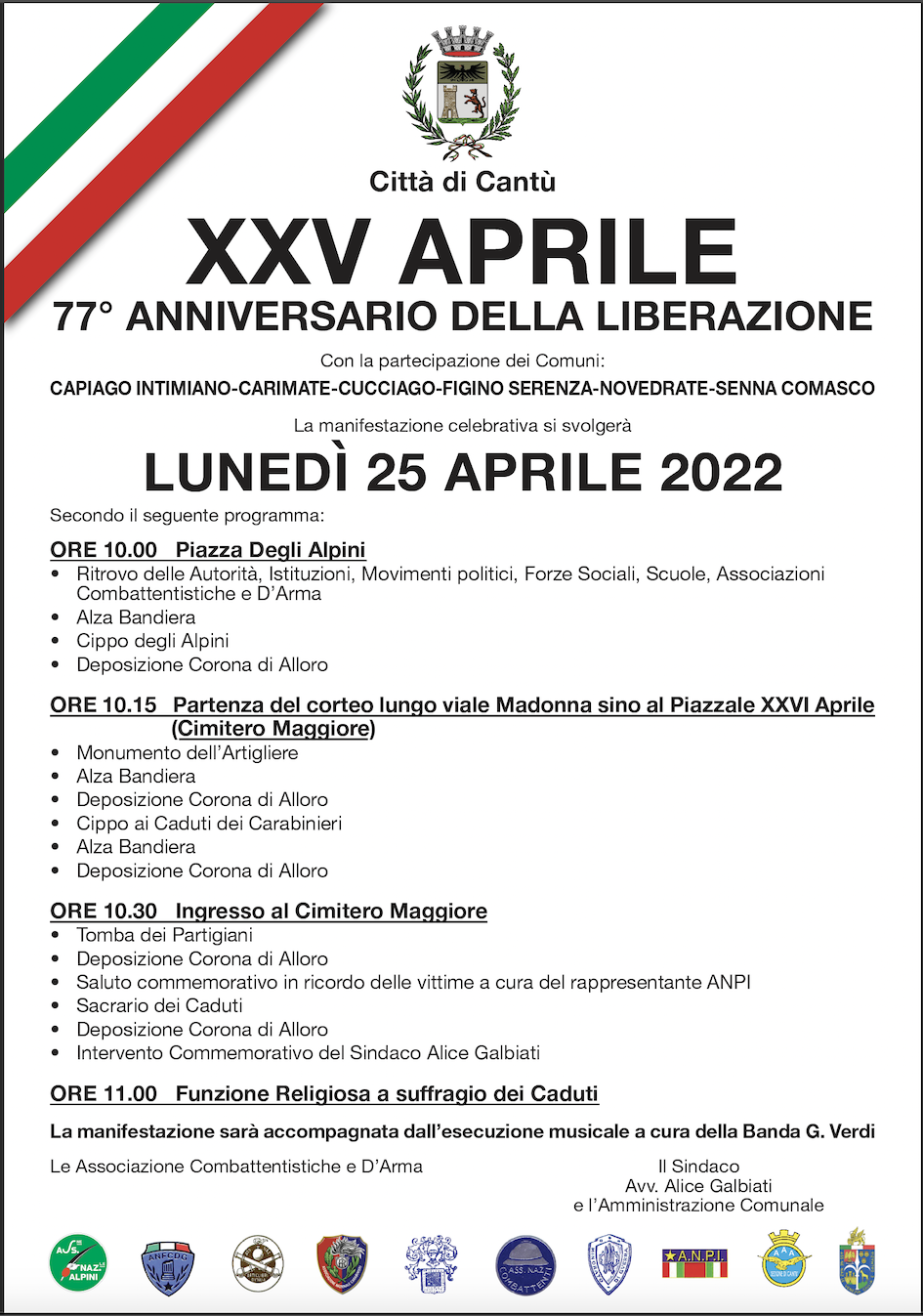 Scopri di più sull'articolo CANTU’: FESTA DELLA LIBERAZIONE IL PROGRAMMA