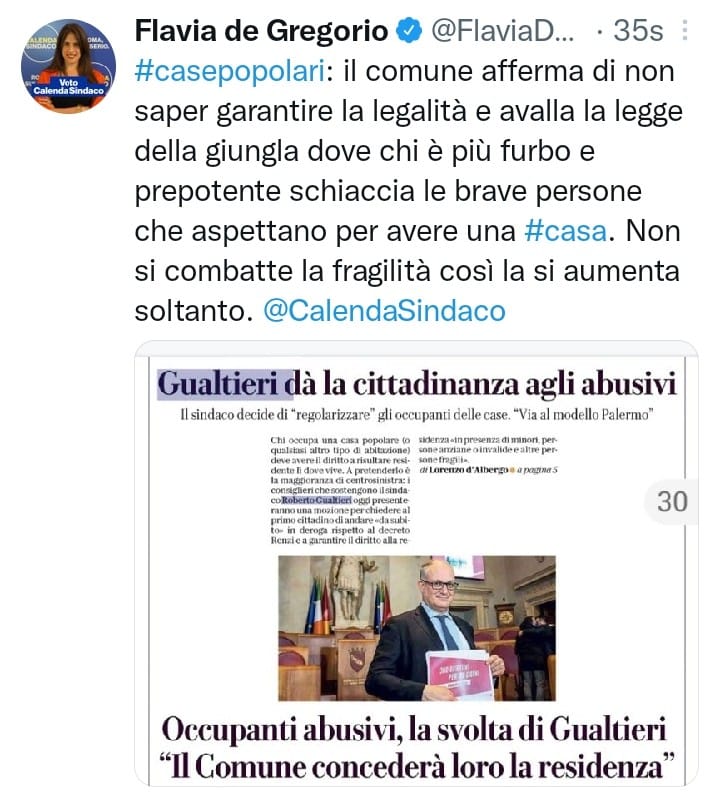 Al momento stai visualizzando Casa. De Gregorio (L.Calenda): “Campidoglio propone sospensione legalità e favorisce furbi e prepotenti”