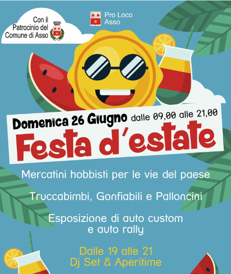 Scopri di più sull'articolo ASSO: FESTA D’ESTATE CON LA PRO LOCO