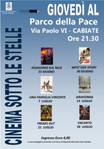 Scopri di più sull'articolo CABIATE: CINEMA SOTTO LE STELLE
