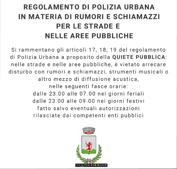Al momento stai visualizzando NEMBRO: Regolamento di Polizia Urbana in materia di rumori e schiamazzi