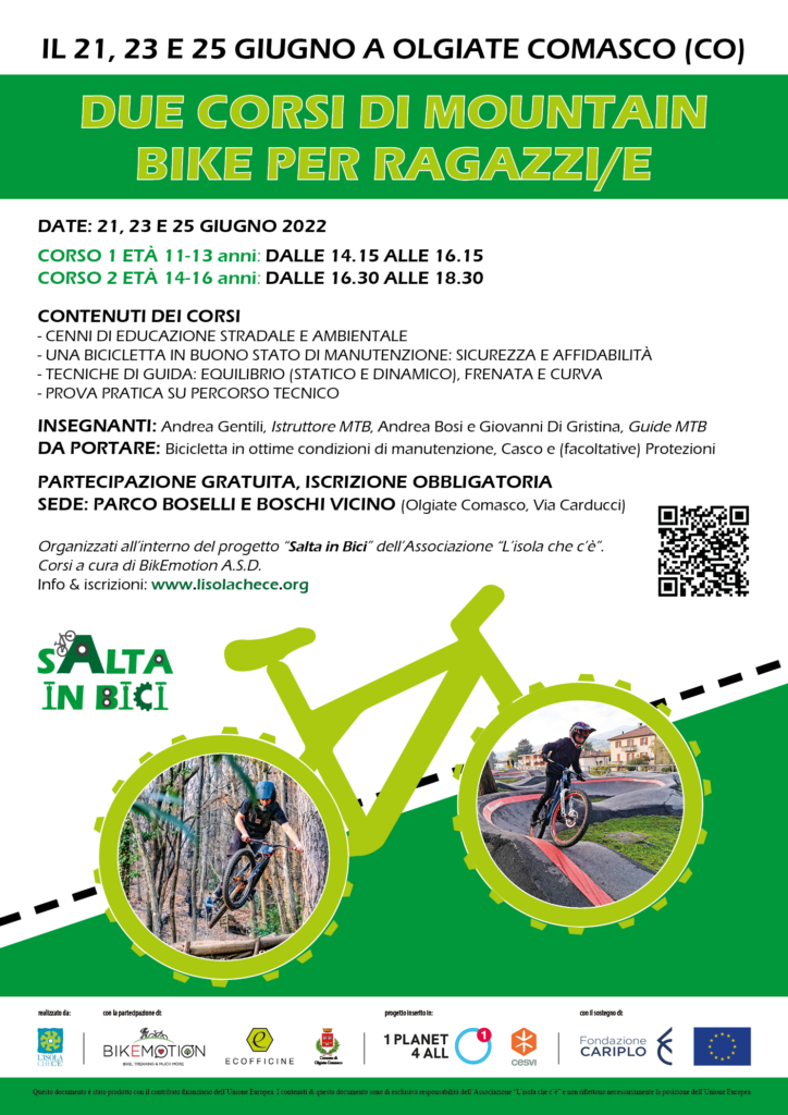 Scopri di più sull'articolo “Salta in bici”, sostenuto da “Fondazione Cariplo” e ”Unione Europea”. Olgiate Comasco