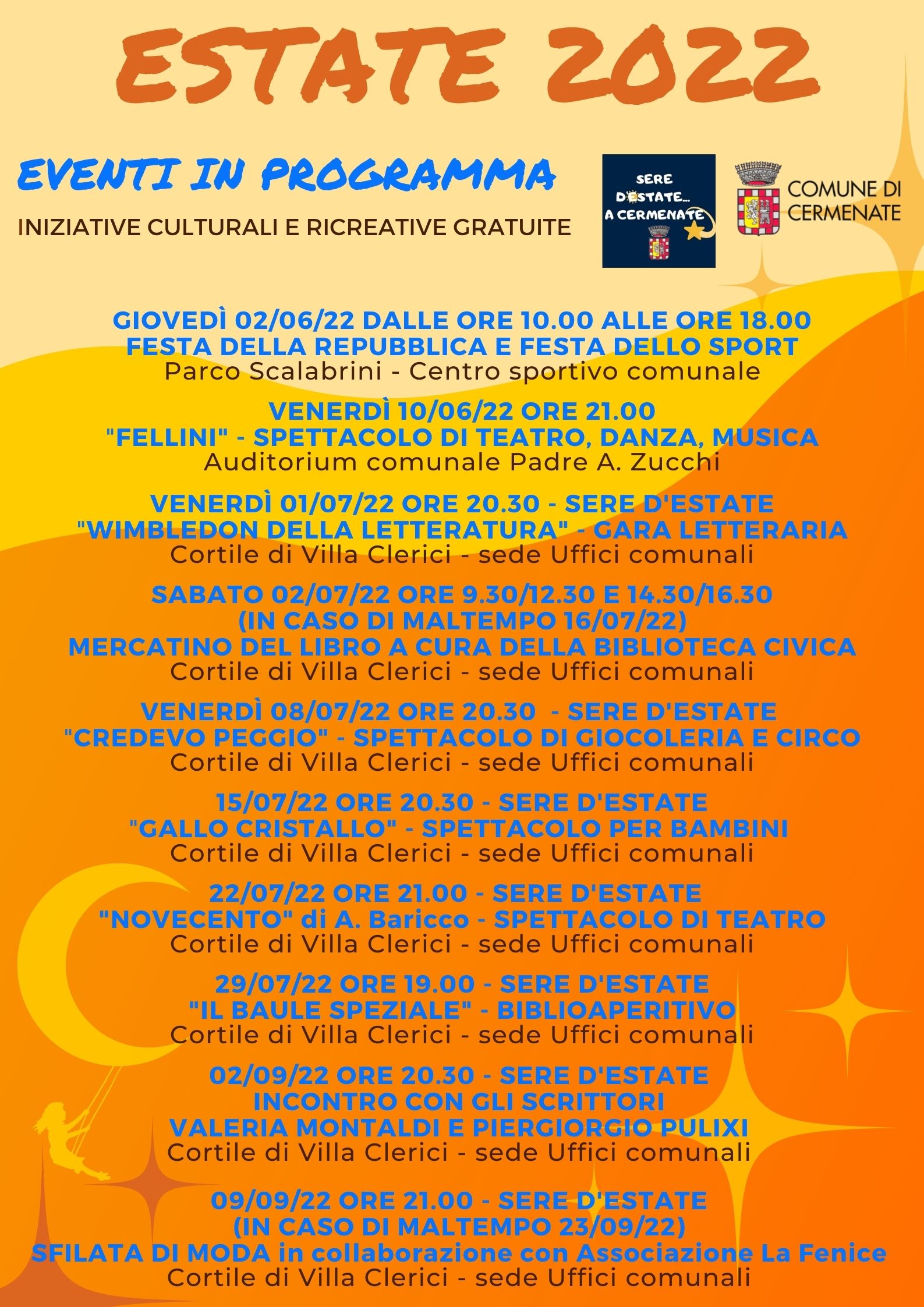 Scopri di più sull'articolo CERMENATE: ESTATE CERMENATESE 2022