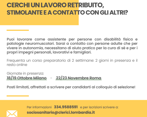 Al momento stai visualizzando BINAGO: AL VIA LA PROPOSTA DI UN CORSO DI FORMAZIONE “INDIPENDENZA E DISABILITA’ MOTORIE”