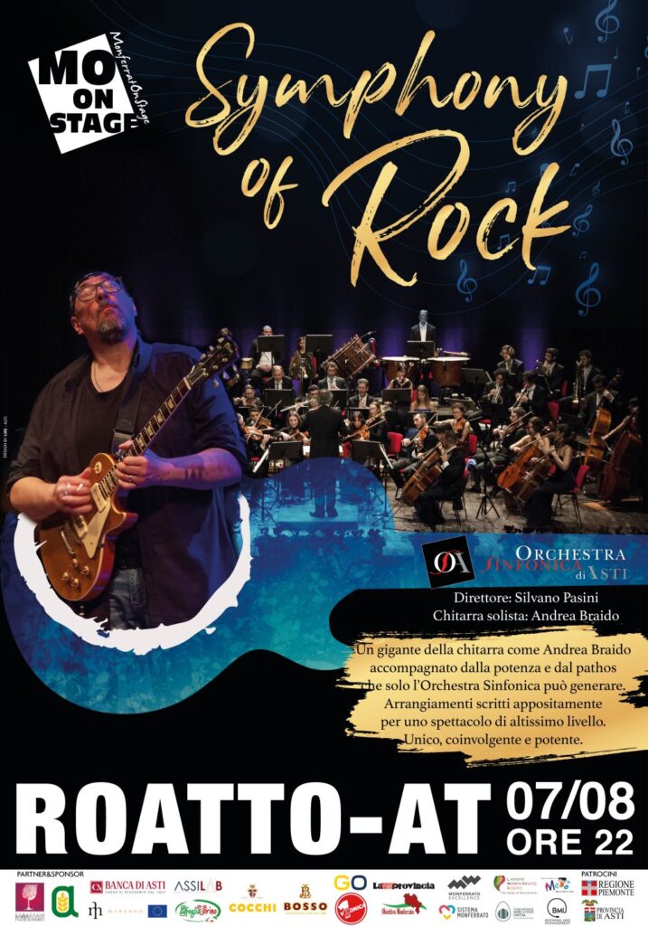 Scopri di più sull'articolo Domenica 7 agosto a ROATTO (AT) SYMPHONY ROCK – ORCHESTRA SINFONICA ASTI e ANDREA BRAIDO