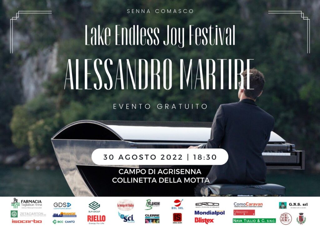 Scopri di più sull'articolo SENNA COMASCO: “LAKE ENDLESS JOY FESTIVAL ALESSANDRO MARTIRE “