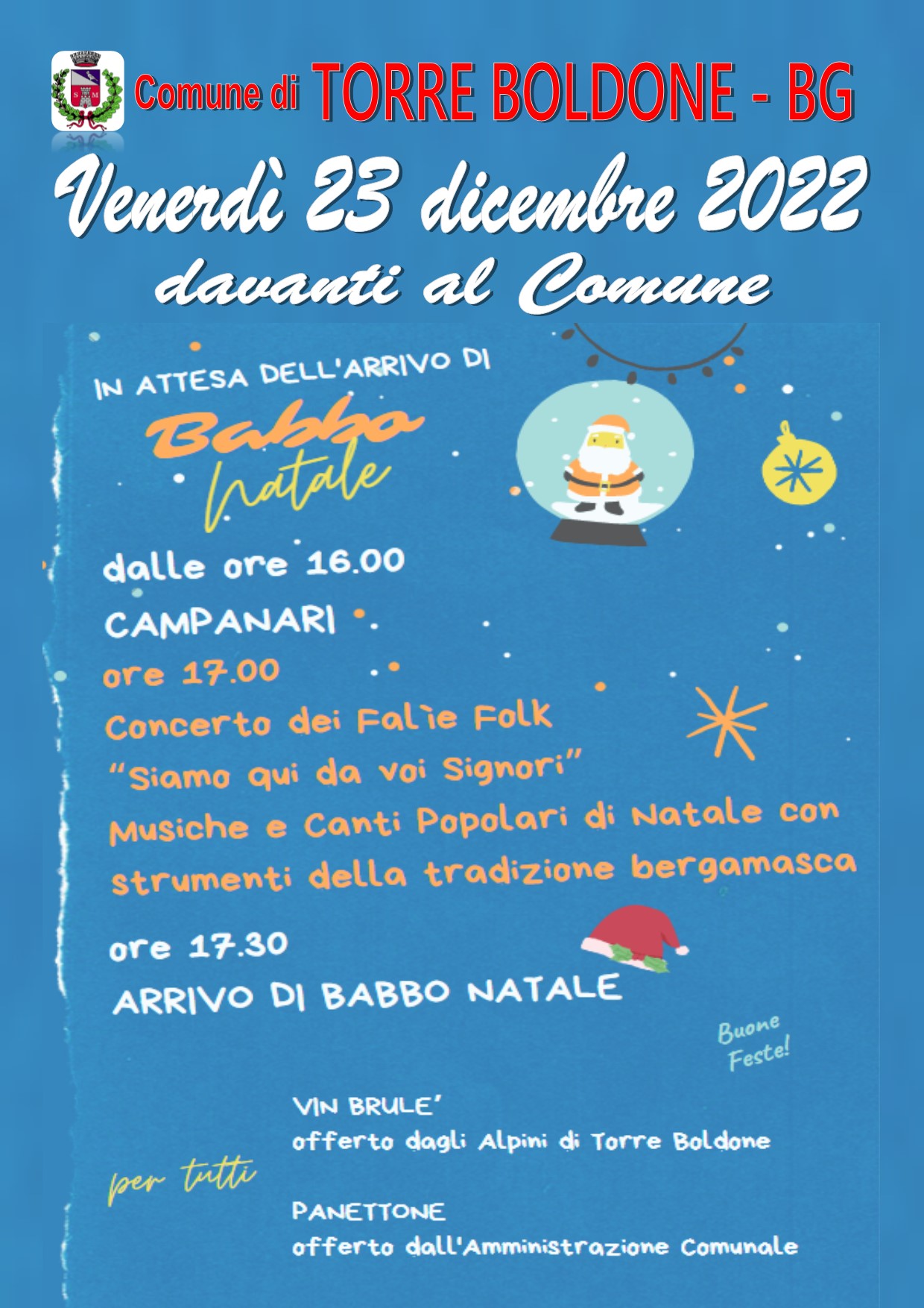 Scopri di più sull'articolo TORRE BOLDONE: FESTA IN ATTESA DI BEBBO NATALE