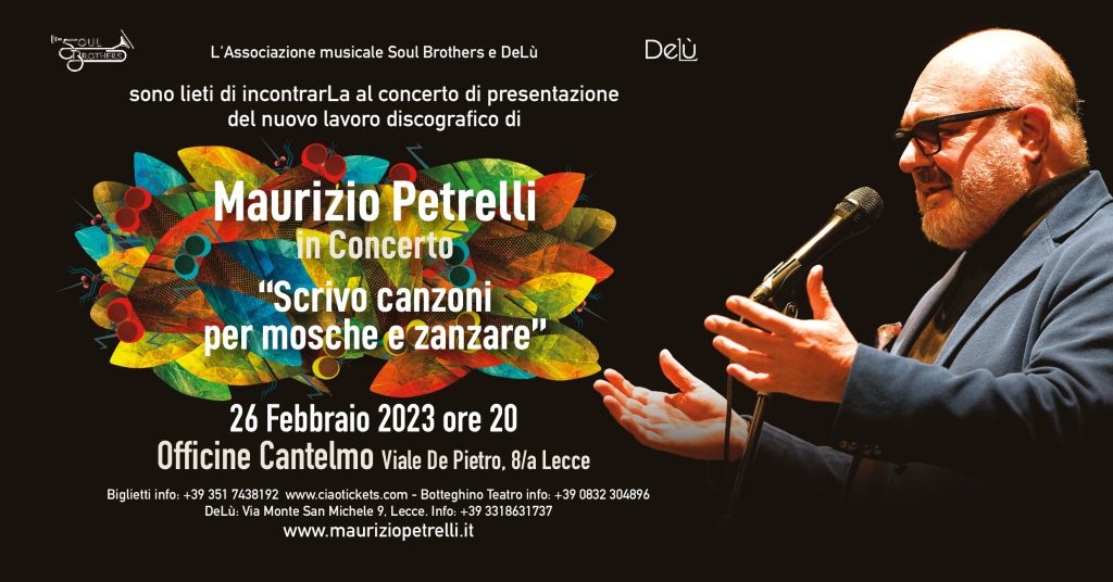 Scopri di più sull'articolo MAURIZIO PETRELLI in concerto alle Officine Cantelmo di LECCE