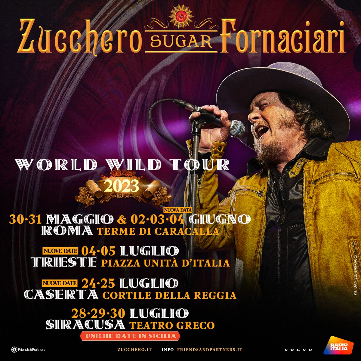 Al momento stai visualizzando ZUCCHERO “SUGAR” FORNACIARI: al “WORLD WILD TOUR” 