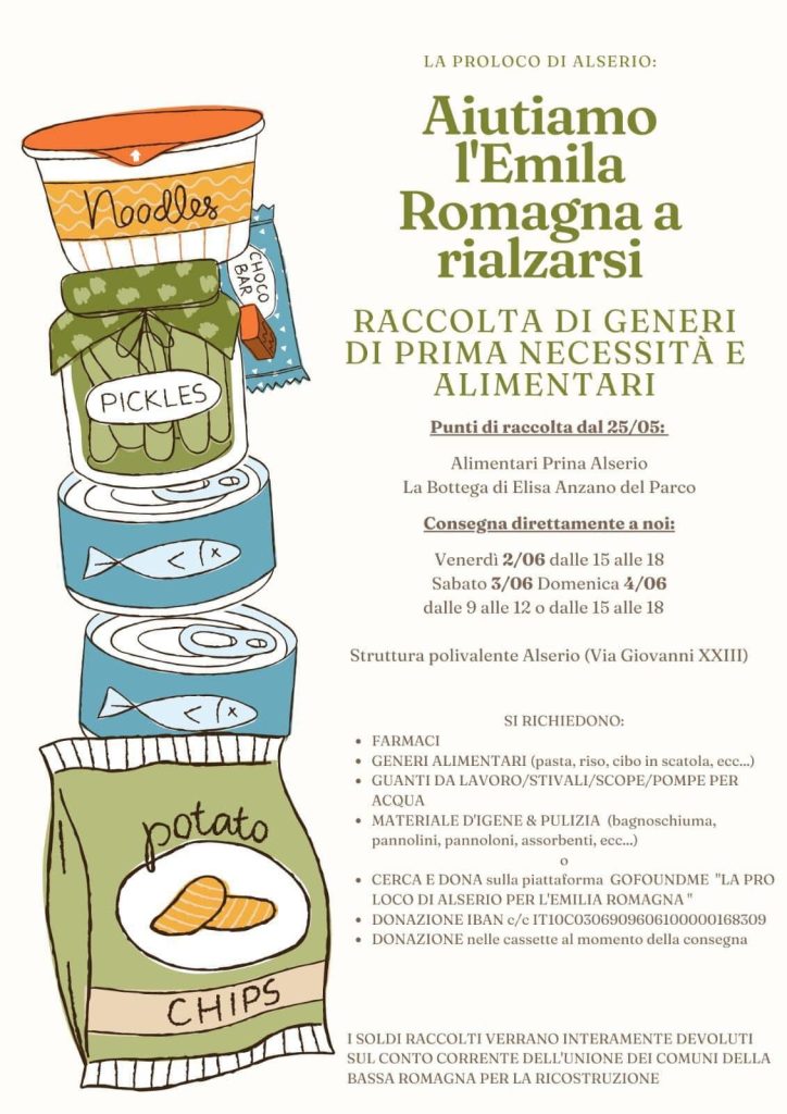 Scopri di più sull'articolo ALSERIO: “TIN BOTA ROMAGNA” LA PRO LOCO A FAVORE DELLE ZONE ALLUVIONATE