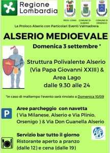 Scopri di più sull'articolo ALSERIO: SETTEMBRE CON “ALSERIO MEDIOEVALE” CHE APRE IL MESE DELLE SAGRE BRIANZOLE