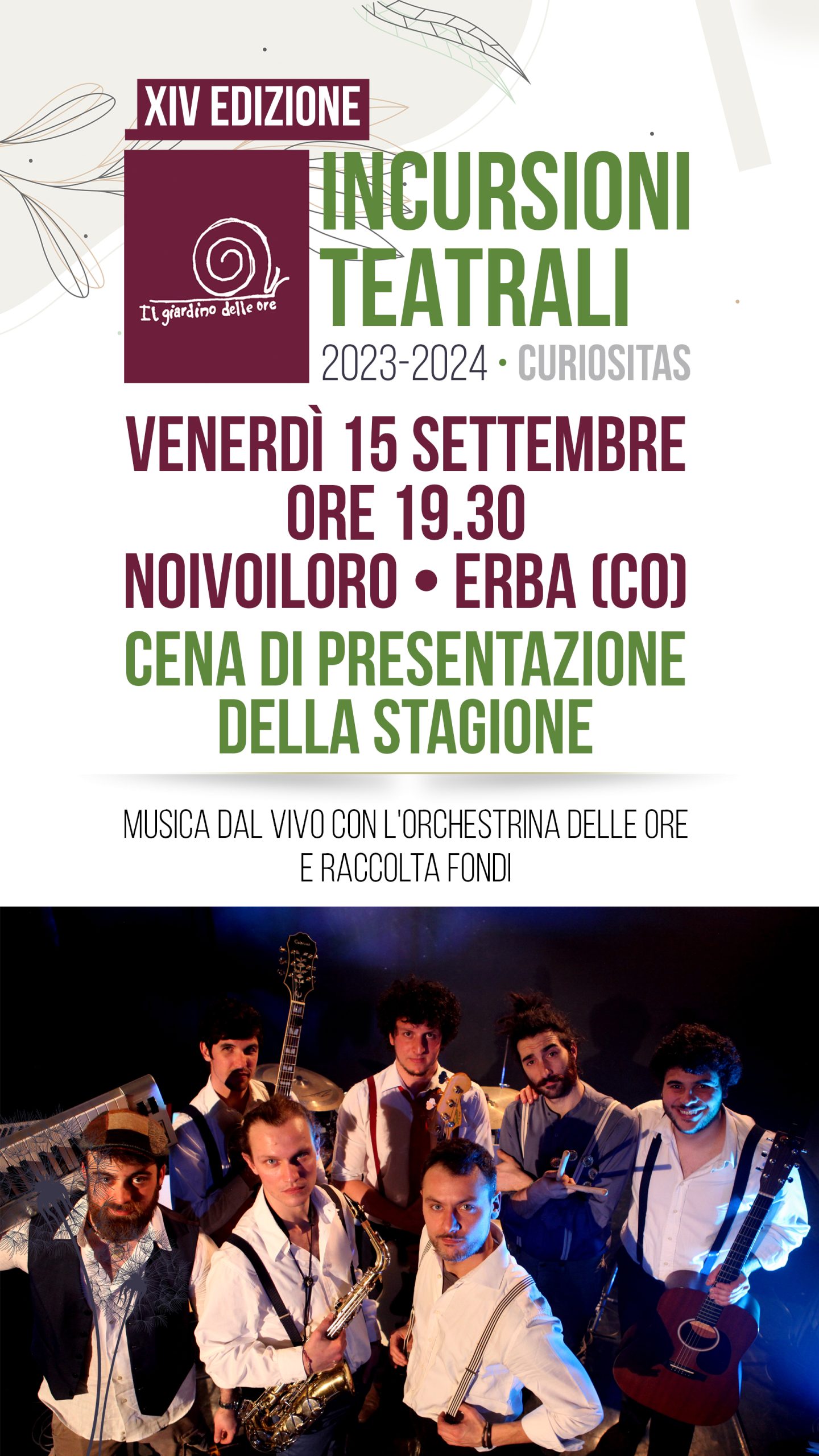 Scopri di più sull'articolo LA CURIOSITÀ AL CENTRO DELLA NUOVA STAGIONE TEATRALE DEL GIARDINO DELLE ORE