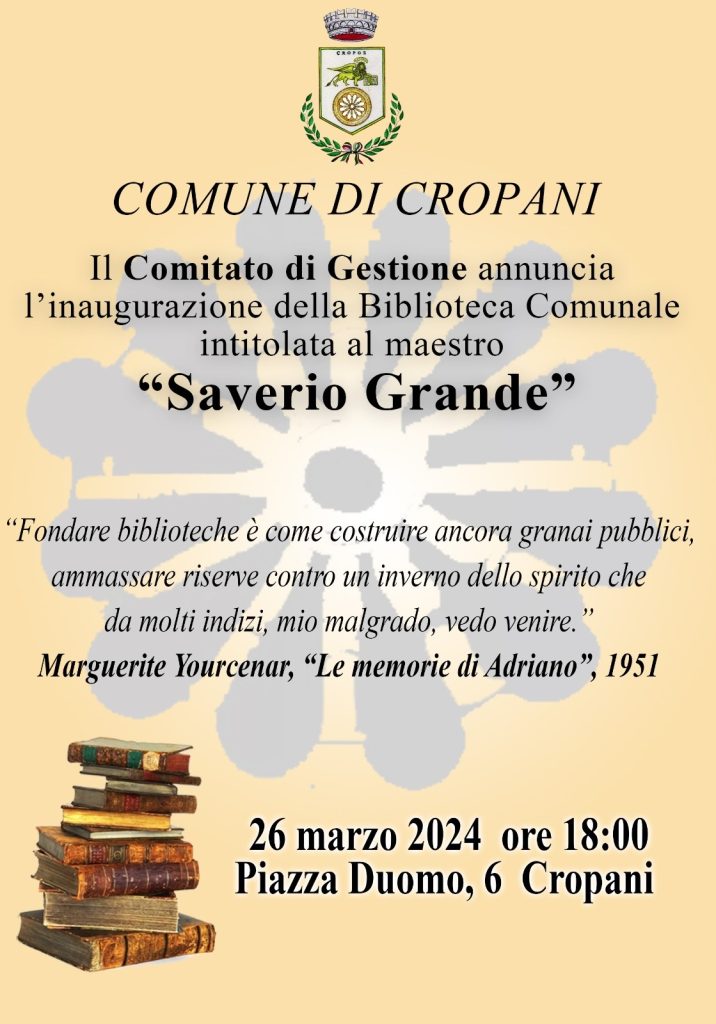 Scopri di più sull'articolo CROPANI: INAUGURATA LA NUOVA BIBLIOTECA INTITOLATA AL MAESTRO SAVERIO GRANDE