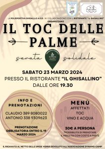 Scopri di più sull'articolo MAGREGLIO: CENA BENEFICA AL GHISALLINO PER DYNAMO CAMP