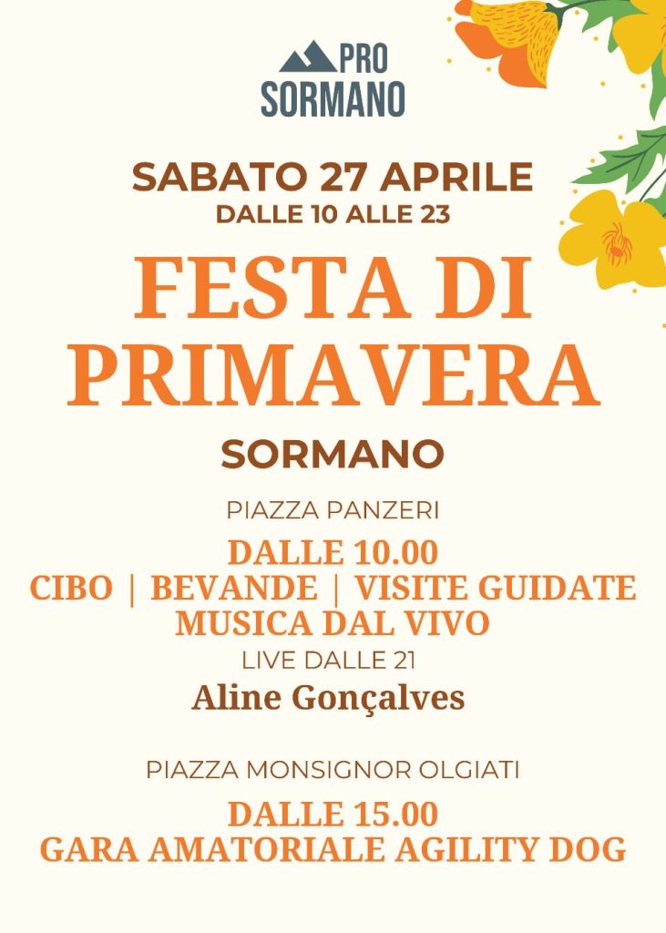 Scopri di più sull'articolo SORMANO: LA PROLOCO ORGANIZZA LA “FESTA DI PRIMAVERA”