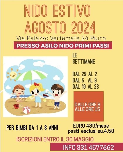 Scopri di più sull'articolo PIURO: APERTE LE ISCRIZIONI ALL’ASILO NIDO ESTIVO