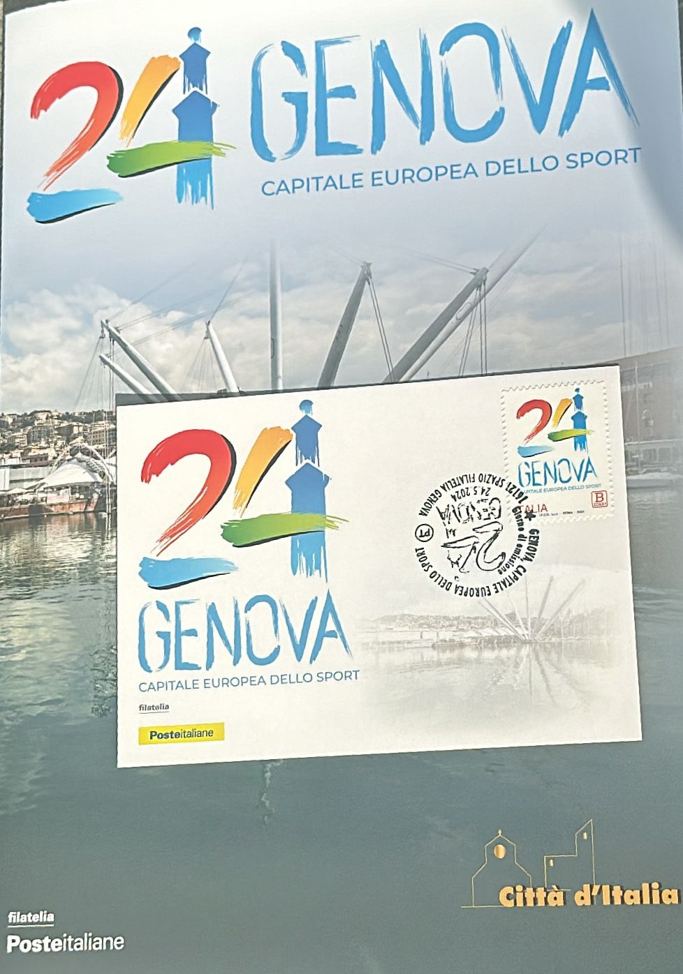 Al momento stai visualizzando SPORT E TURISMO: PRESENTATI AL PORTO ANTICO IL FRANCOBOLLO E L’ANNULLO FILATELICO DEDICATI A GENOVA 2024 CAPITALE EUROPEA DELLO SPORT