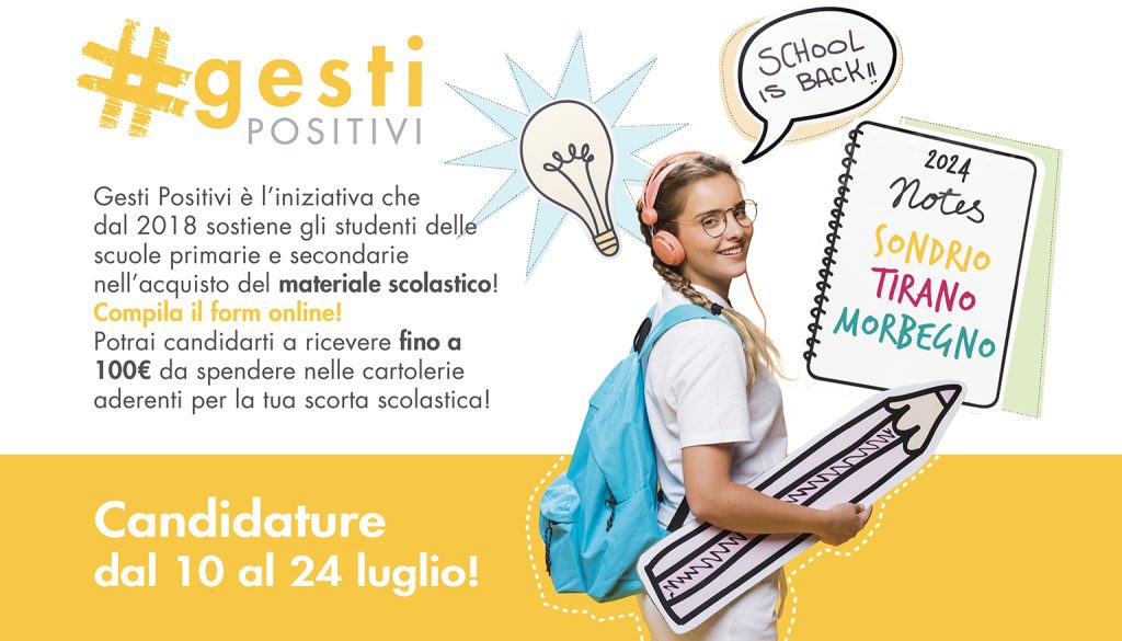 Scopri di più sull'articolo MORBEGNO: “GESTI POSITIVI” SOSTEGNO A RAGAZZI E FAMIGLIE ECCO COME PARTECIPARE