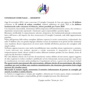 Scopri di più sull'articolo ASSO: LA MINORANZA DI MELCHIORRE DI NUOVO ALL’ATTACCO DELL’AMMINISTRAZIONE ACETI