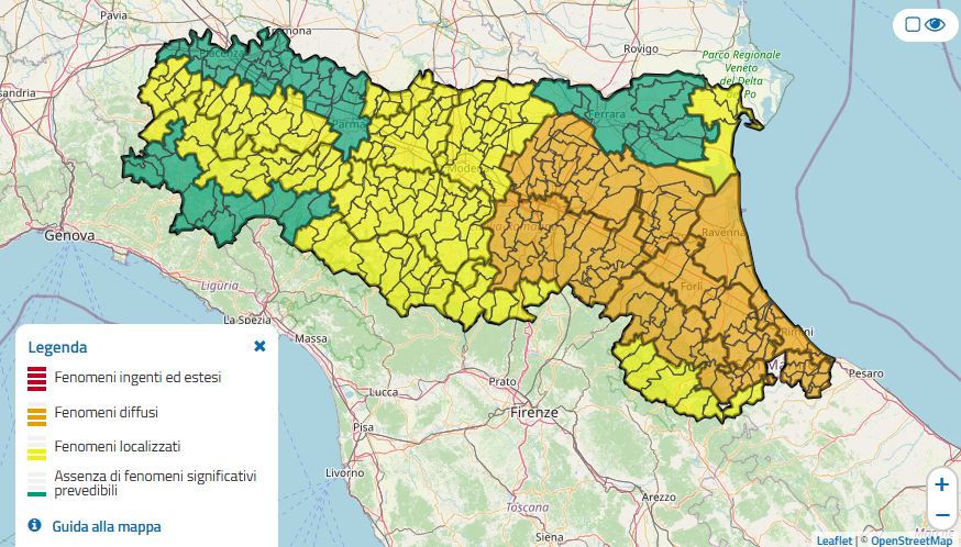 Al momento stai visualizzando Maltempo. Per martedì 10 dicembre Allerta arancione per rischio piene dei fiumi