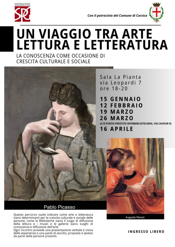 Scopri di più sull'articolo CORSICO: “ARTELETTUTALETTERATURA” PROIEZIONE DI DIPINTI E SCULTURE SOGGETTI CHE LEGGONO