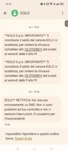 Scopri di più sull'articolo EOLO INVIA PER ERRORE MESSAGGI DI CHIUSURA CONTRATTO PROBLEMI NEI SISTEMI