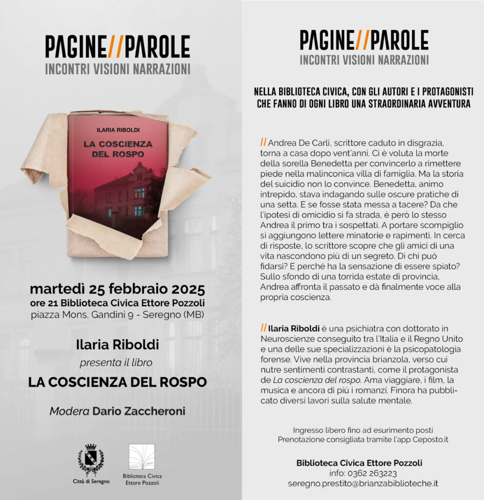 Scopri di più sull'articolo SEREGNO: ILARIA RIBOLDI PRESENTA “La coscienza del rospo”