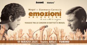 Scopri di più sull'articolo “EMOZIONI, La mia vita in canzone…”, lo spettacolo con GIANMARCO CARROCCIA e MOGOL per raccontare LUCIO BATTISTI