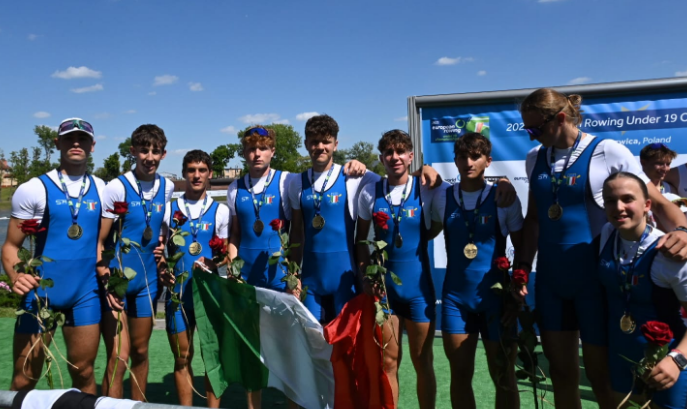 Scopri di più sull'articolo Canottaggio: Italia prima nel medagliere agli Europei Under 19 di Kruszwica. Tre successi e storica doppietta delle Ammiraglie