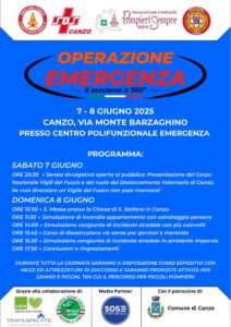 Scopri di più sull'articolo CANZO: “OPERAZIONE EMERGENZA” A GIUGNO PRESSO IL CENTRO POLIFUNZIONALE VIGILI DEL FUOCO E SOS CANZO