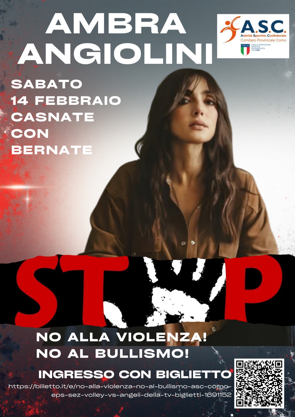 Scopri di più sull'articolo AMBRA ANGIOLINI A CASNATE CON BERNATE PER DIRE “STOP ALLA VIOLENZA – STOP AL BULLISMO”