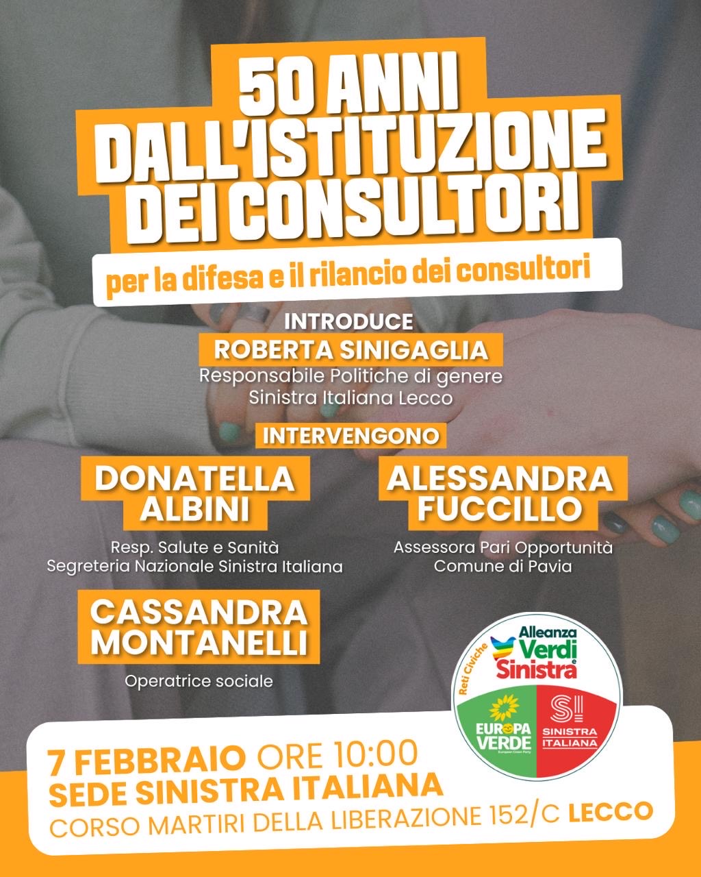Al momento stai visualizzando LECCO: 50 anni dall’istituzione dei consultori: un’iniziativa pubblica per difenderli e rilanciarli
