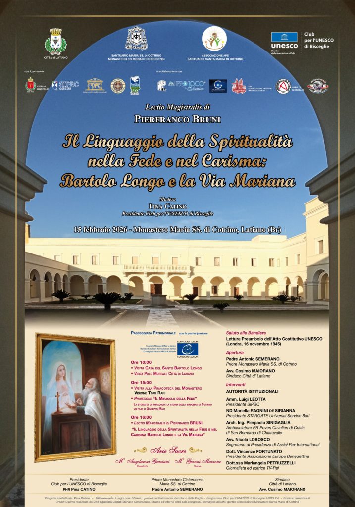 Scopri di più sull'articolo LATIANO: “IL LINGUAGGIO DELLA SPIRITUALITA’ NELLA FEDE E NEL CARISMA” APPUNTAMENTO CON LA CULTURA