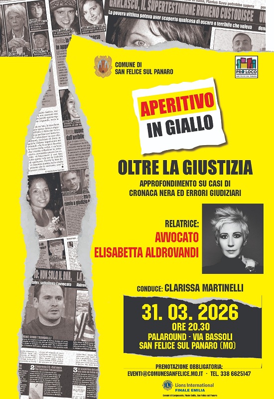 Al momento stai visualizzando San Felice sul Panaro: aperitivo in giallo al Palaround