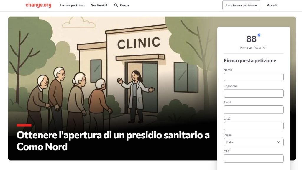 Scopri di più sull'articolo Comitato civico “Obiettivo Salute” di Como Nord: un’aggregazione di cittadini per richiedere un Presidio Sanitario Operativo