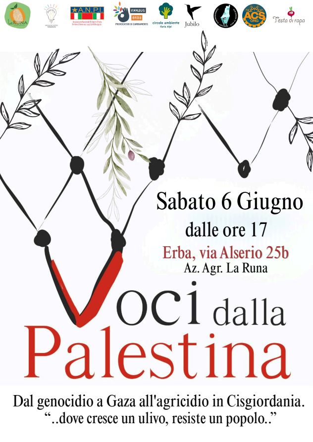 Scopri di più sull'articolo A Erba si parla di Palestina: appuntamento sabato 6 giugno all’Azienda Agricola La Runa