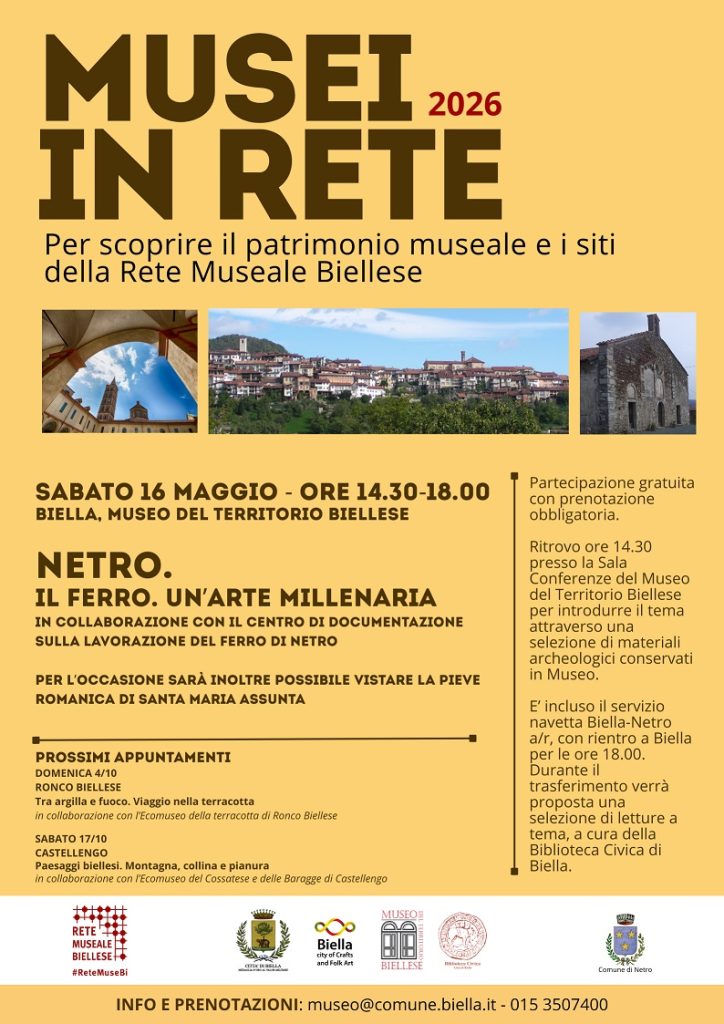 Scopri di più sull'articolo Musei in Rete: ripartono gli appuntamenti al Museo del Territorio Biellese