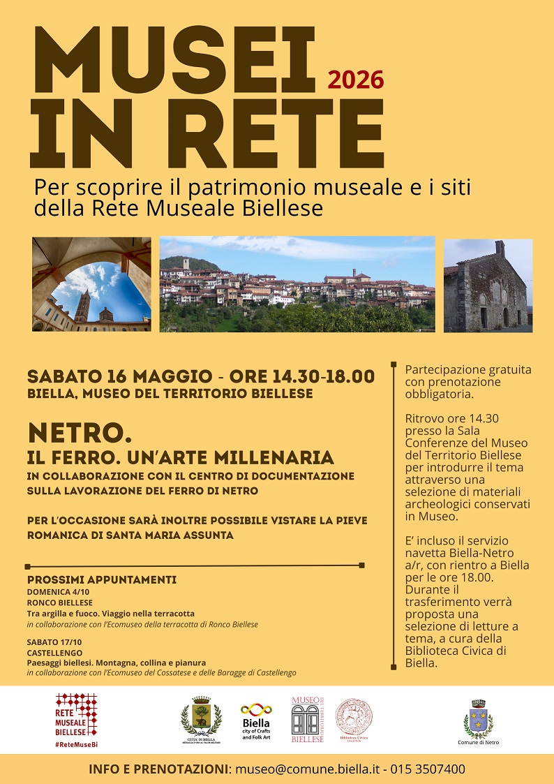 Al momento stai visualizzando Musei in Rete: ripartono gli appuntamenti al Museo del Territorio Biellese