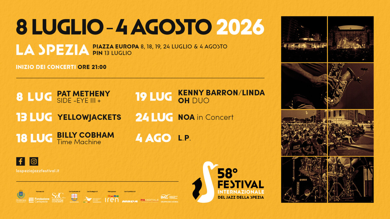 Al momento stai visualizzando LA SPEZIA: AL VIA IL FESTIVAL DEL JAZZ GIUNTO ALLA 58a EDIZIONE UN ESTATE CALDA CON ARTISTI DI RIGUARDO