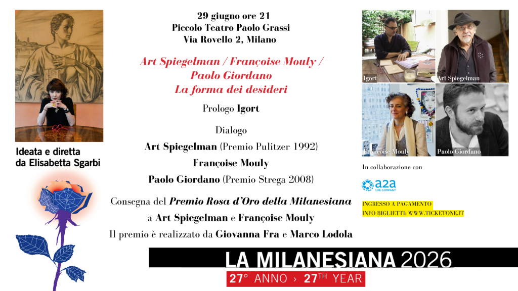 Scopri di più sull'articolo La Milanesiana al Piccolo Teatro Grassi: il Premio Rosa D’Oro va ad Art Spiegelman e Françoise Mouly