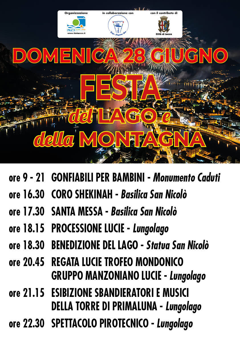 Al momento stai visualizzando Festa del Lago e della Montagna a Lecco: scattano i divieti di sosta, transito e stop al vetro per la serata di domenica