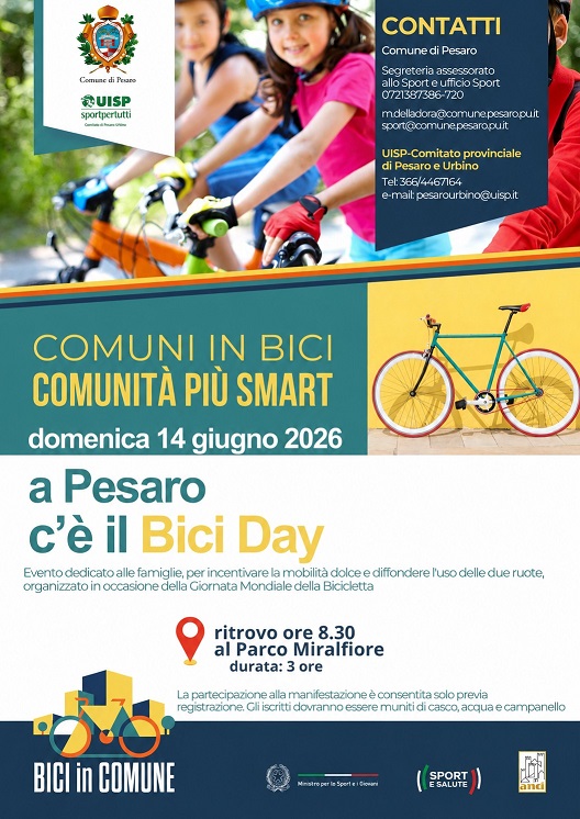Al momento stai visualizzando Pesaro, torna il Bici Day: il 14 giugno la città pedala nel segno della sostenibilità