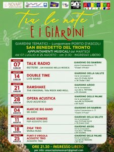 Scopri di più sull'articolo Note d’estate a San Benedetto: sul lungomare sud ritorna la rassegna “Tra le note e i giardini”