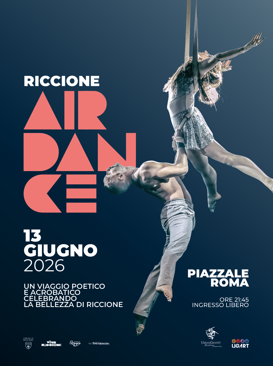 Al momento stai visualizzando Riccione Air Dance: la magia della danza aerea conquista Piazzale Roma sabato 13 giugno