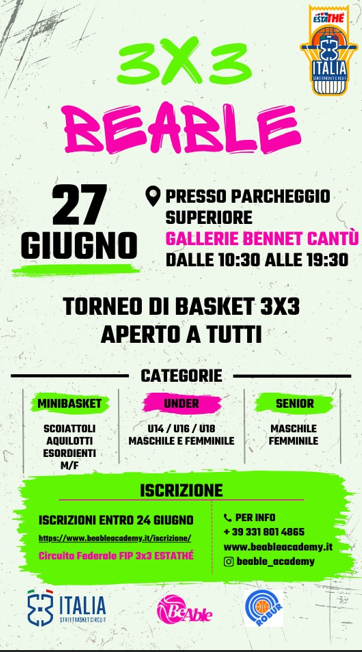 Al momento stai visualizzando BeAble 3X3 Street Event Tour conquista le piazze italiane con musica divertimento