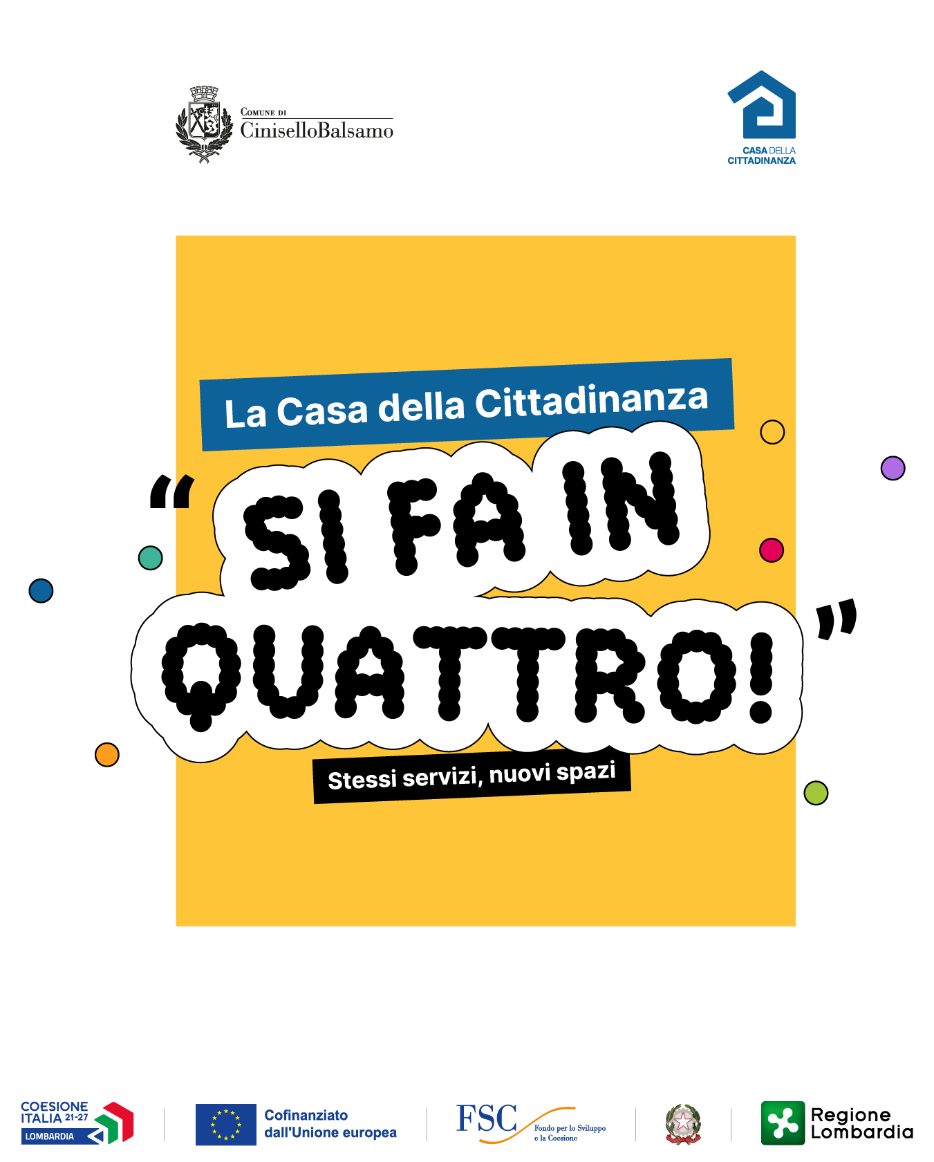 Al momento stai visualizzando Cinisello Balsamo, la Casa della Cittadinanza “si fa in quattro”: da settembre 2026 servizi diffusi sul territorio per i lavori a Crocetta