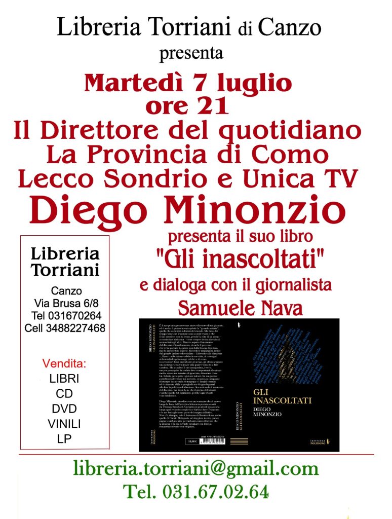 Scopri di più sull'articolo CANZO: INCONTRO CON IL DIRETTORE DELLA PROVINCIA GIORNALE PRESSO LIBRERIA TORRIANI