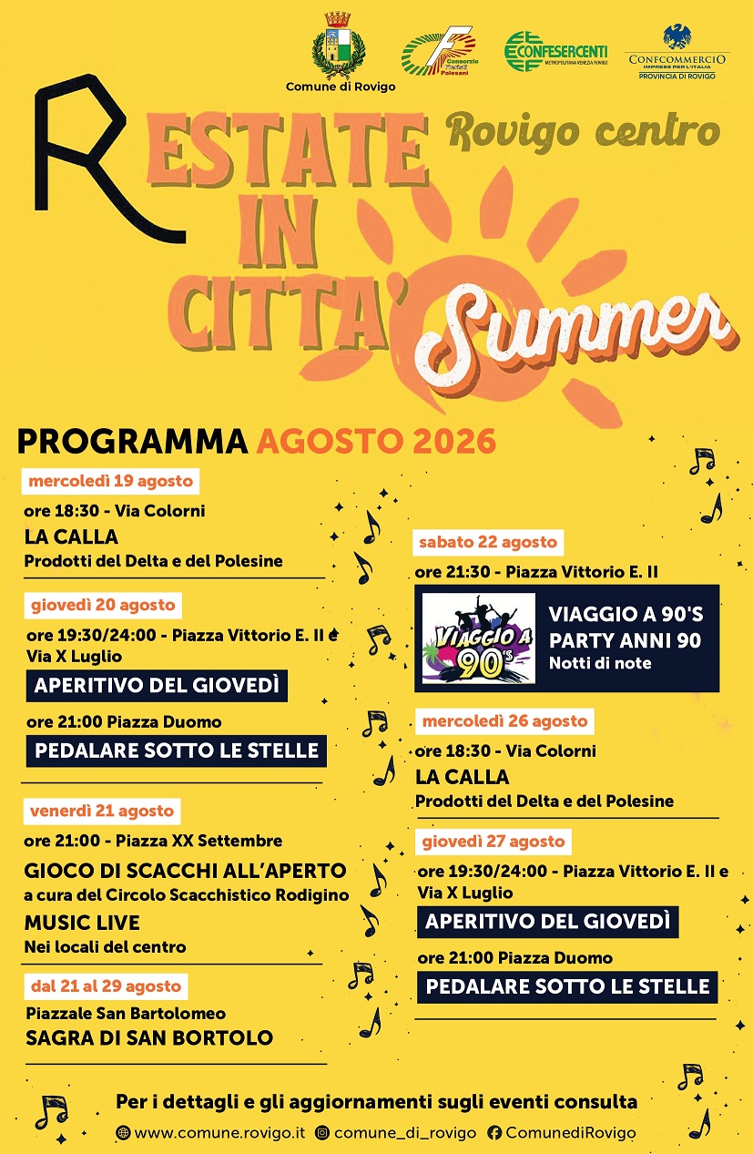 Al momento stai visualizzando Rovigo, prosegue con successo il ricco calendario di “R-Estate in città Summer 2026”